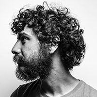 Man with Curly Hair and Beard